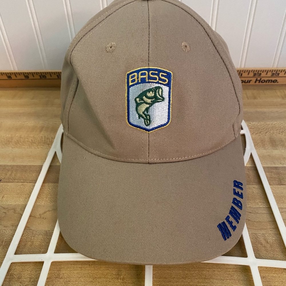 Preowned Men’s “ Bass” Member Hat/Cap. Beige with Logo. Adjustable.